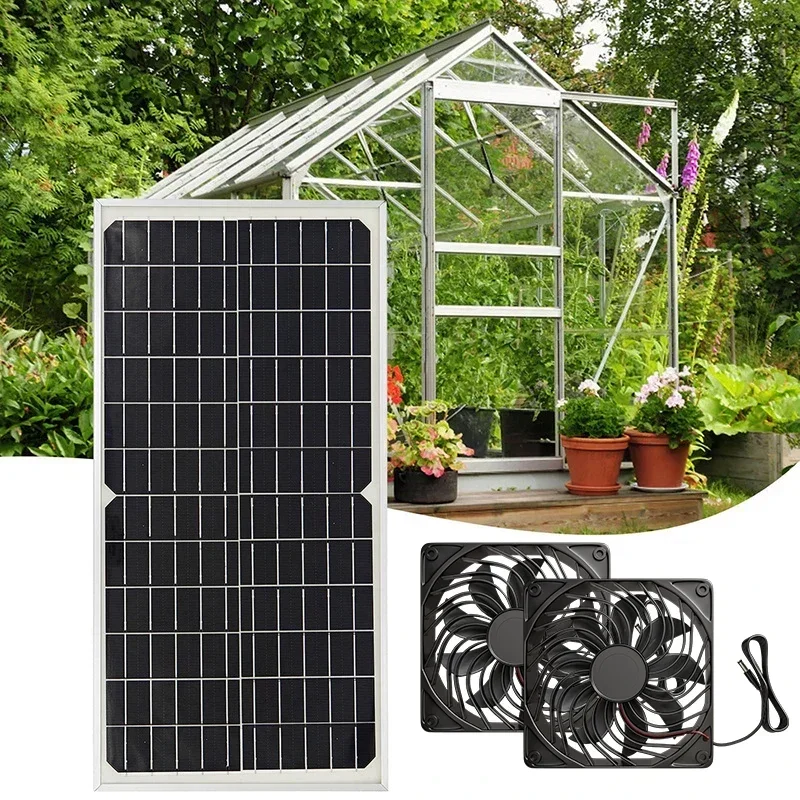 500WAll-Weather Solar Powered Exhaust Fan Automatic Rain or Shine Operation for Year-Round Greenhouse & Chicken Coop Ventilation