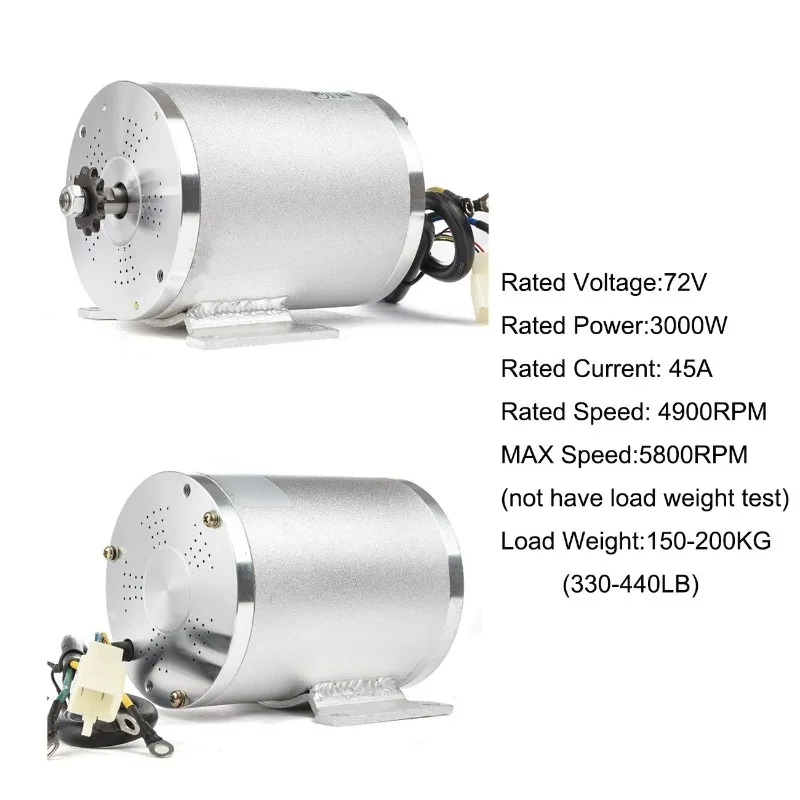 3000W Brushless Motor 48V/60V – High Power for Electric Go-Kart, E-Bike with Controller