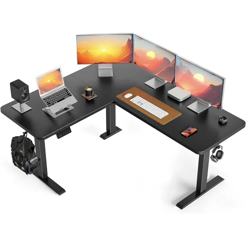 

L Shaped Standing Desk, 63 Corner Standing Desk with Electric Adjustable Height, L Shaped Adjustable Table with Splice Bo
