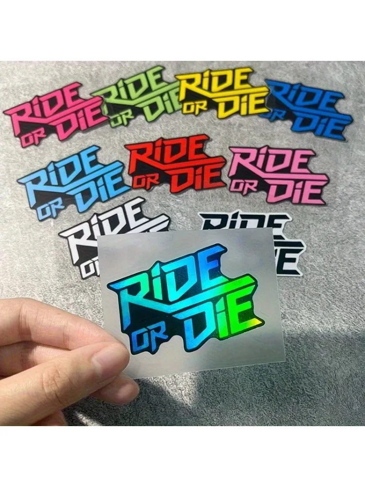 AliExpress NONE Holographic RIDE OR DIE Biker Text Vinyl Stickers Waterproof Decals For Motorcycle Bike Laptop Helmet Decor