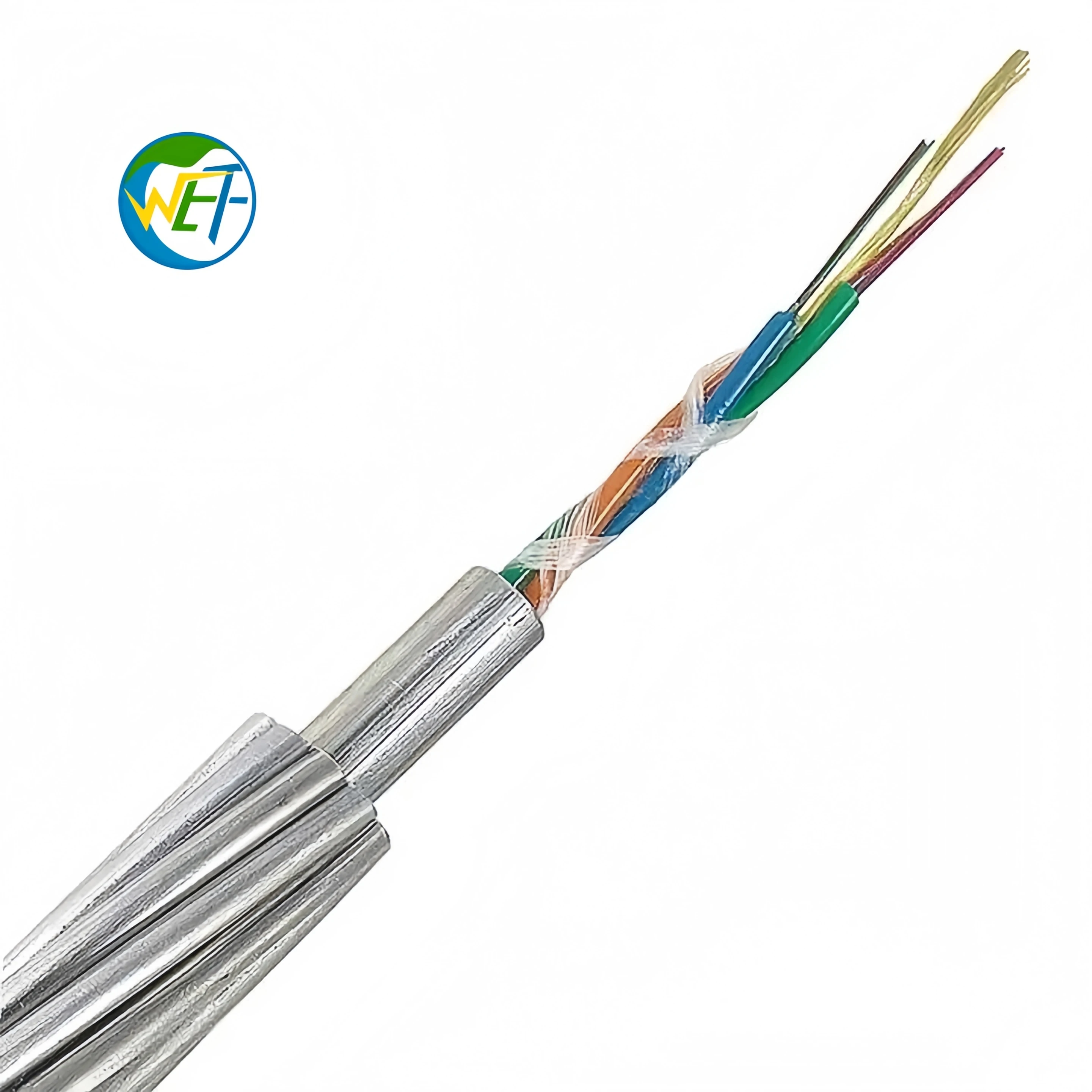 Wolf OPGW Optical Ground Wire 24 Core G.652D Single Mode Fiber 50mm2 35kV Aerial IEEE 1138 Water-Blocking Transmission Line - view 5