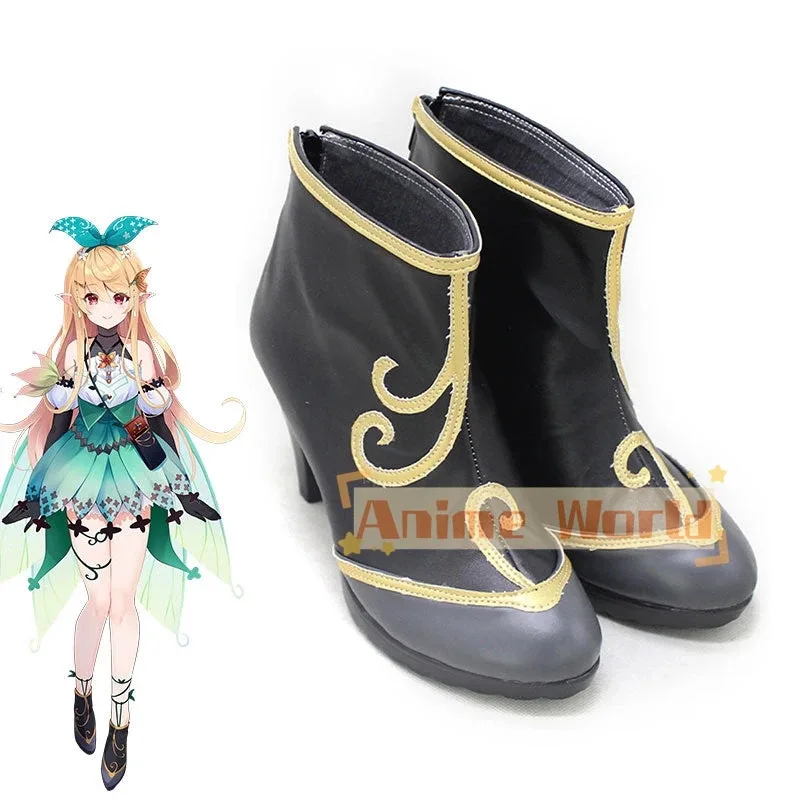 Virtual youtuber nijisanjiazulight pomu rainpuff preto cosplay sapatos botas de carnaval de halloween feito sob encomenda