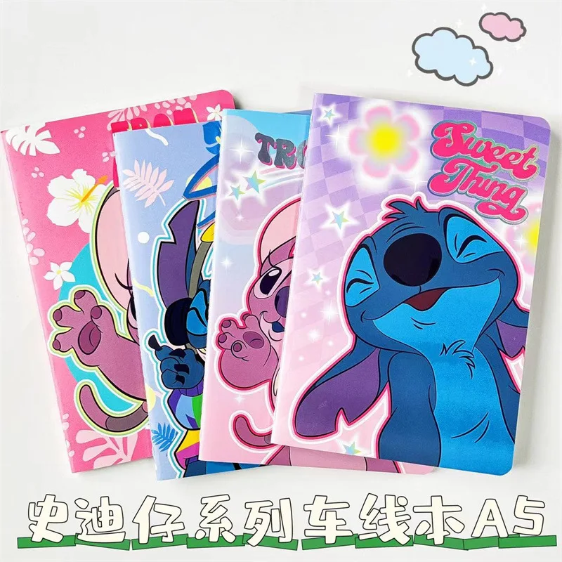 2024 Disney Stitch New Car Line Book Kids School Supplies A5 Cute Stitch Notebook Student Line Book Wholesale Kids Prizes Gifts