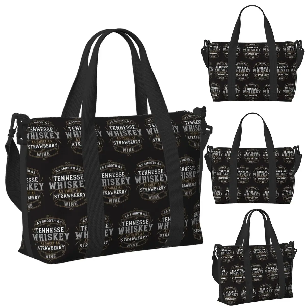 

Custom As Smooth As Tennessee Whiskey Beach Travel Bag Large Capacity Tote Bags for Gym Yoga Women Shopping Duffle Shoulder Bag