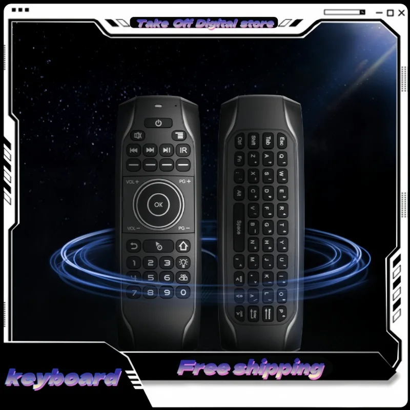 G7bts Wireless Flying Mouse Keyboard Black 77 Key Abs Material Match Bluetooth Remote Control Suitable Android Tv Box Mini Pc