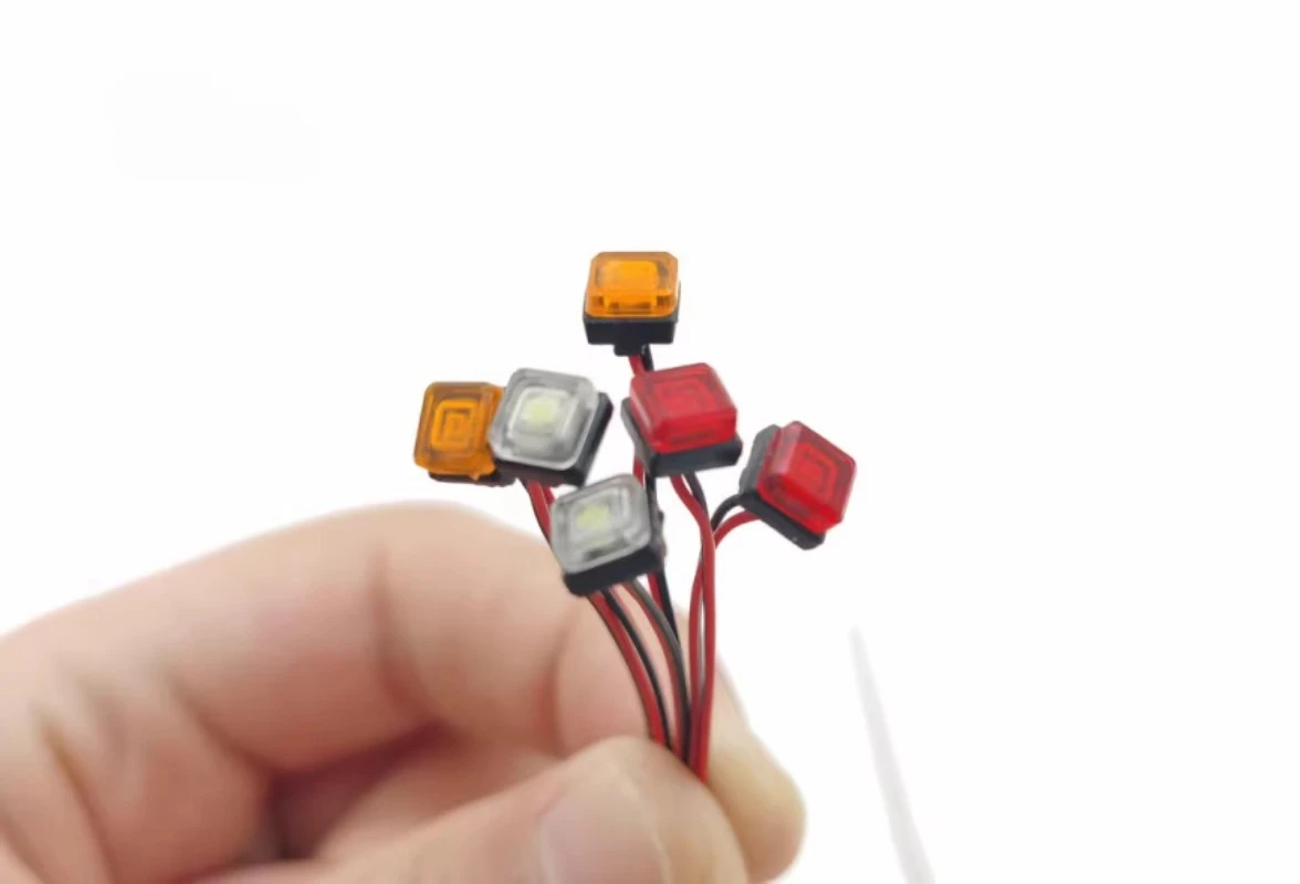 Plastic LED Square Contour Lamp Accessories for 1/14 Tamiya RC Truck Trailer Tipper Scania Benz Actros Volvo MAN LESU DIY Parts