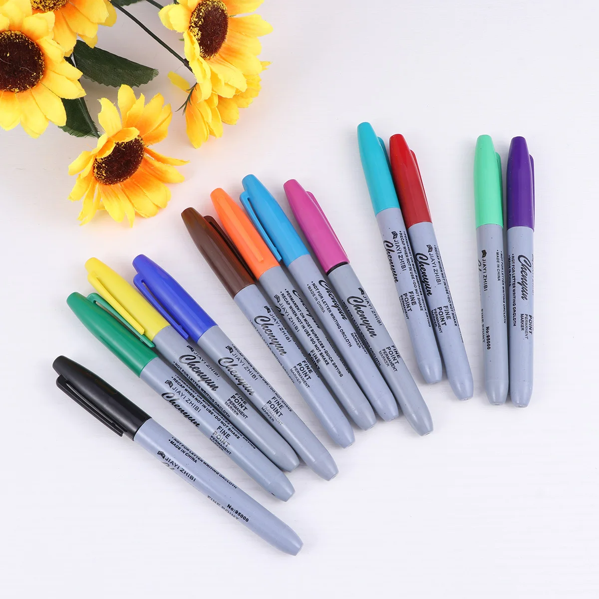 

12 Colors Waterproof Marker Pens Skin Scribe Tool For Tattooing Non-Toxic Clear Safe Marking Pen With Hideaway Design Color