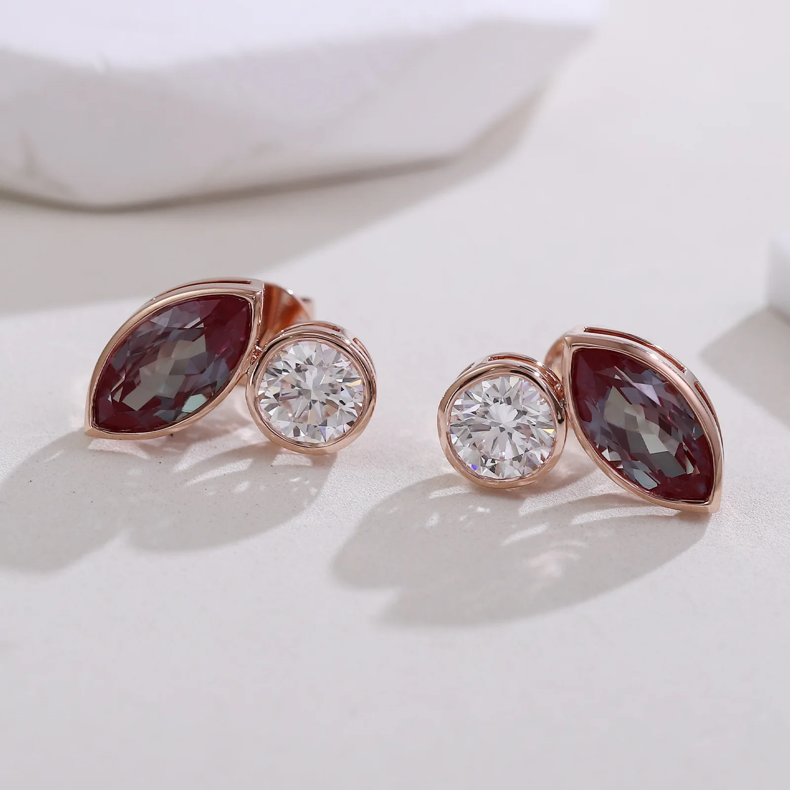 MUSHAN Custom Jewelry 10k 14k 18k Gold 925 Silver Stud Earrings Women 2ct Lab Grown Gemstones Earrings Ear Pin Moissanite Jewel - view 4