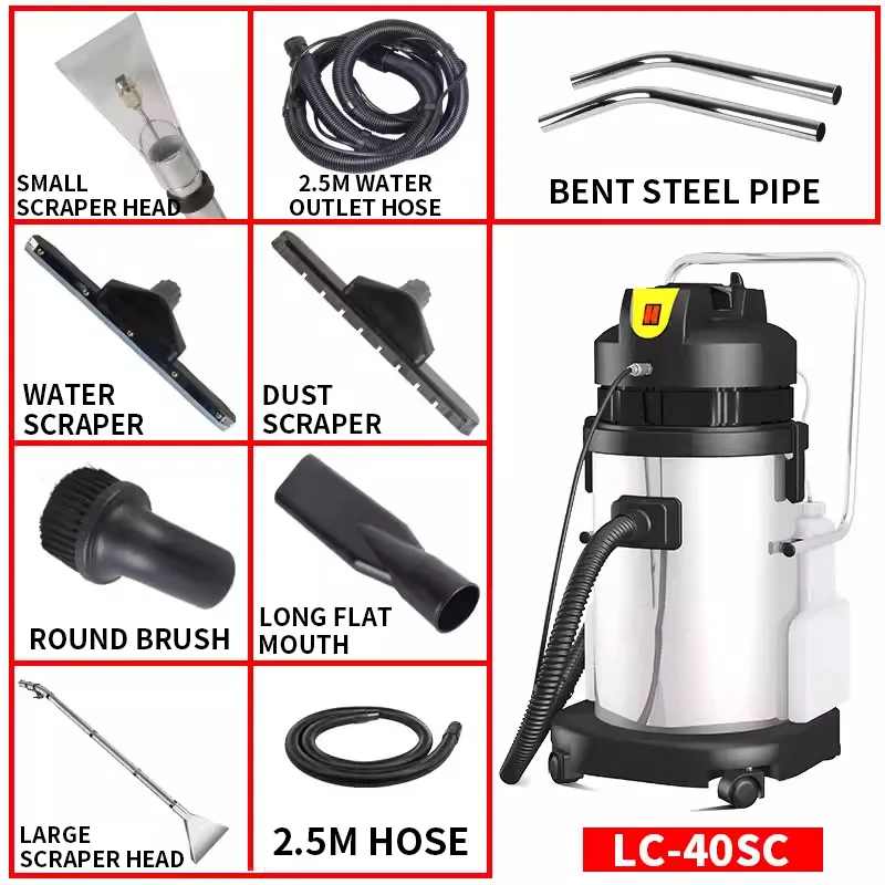 Commercial Carpet Cleaning Machine, 2100W Upholstery Carpet Cleaner for Wet Dry, 3 in 1 Carpet Vacuum Extractor for Sofa Curtain