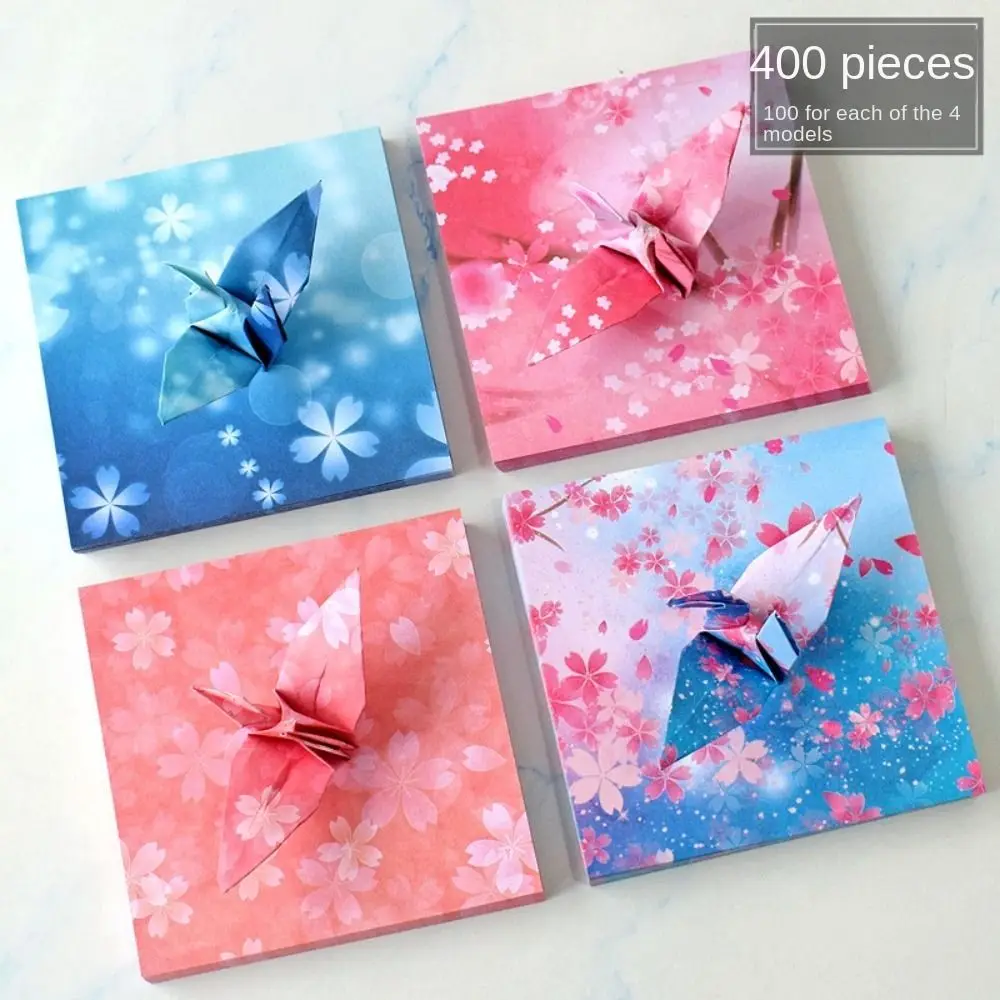 

400pcs Art Material Starry Sky Origami Paper Scrapbooking Folding Colorful Folded Paper Galaxy Sakura