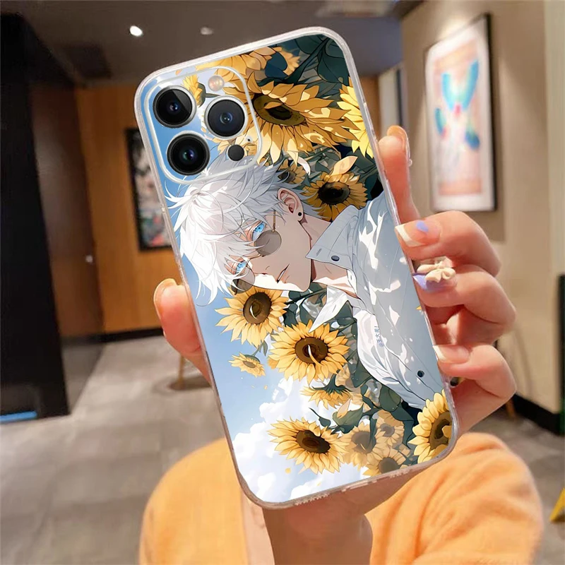 

Satoro Gojo Jujutsu Kaisen Phone Case For iPhone 17 Pro Max Air 16 15 14 13 Pro Max 15 16 Pro 15Plus Silicone Cover