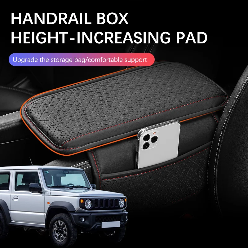 Для Suzuki Jimny импортная подушка для подлокотника автомобиля, защитный чехол для центральной консоли, авто подлокотник, коврик для хранения, карман