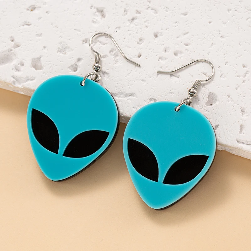 7 Style Novel Alien Dangle Earrings Birthday Gift Funny Cartoon Orange Spaceman Drop Earring  for Women Girls Jewelry