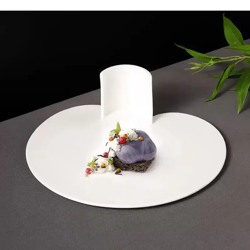 

Solid Color Irregular Ceramic Dinner Plate Restaurant Flat Steak Dessert Sushi Plates Specialty Tableware