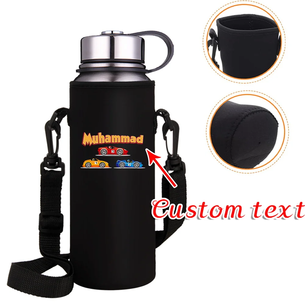 

Personalized Customization Name Portable Insulated Water Bottle Cover Travel Camping Accessories Customized Products