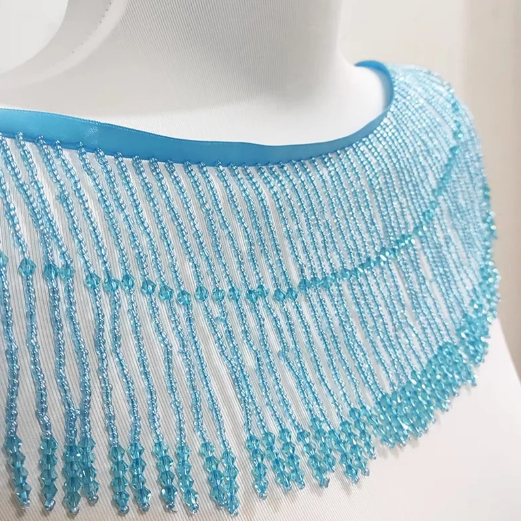 10cm Wide Seed Beads and Crystal Beads Beaded Fringe, Well Dropping Crystal Beads Bead Fringe, Lampshade Fringe, 14 Colors