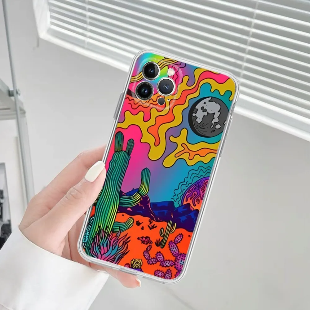 Weird Trippy Mushroom Psychedelic Art Phone Case For IPhone 8 7 6 6S Plus X SE 2020 XR XS 14 11 12 13 Mini Pro Max Mobile Case