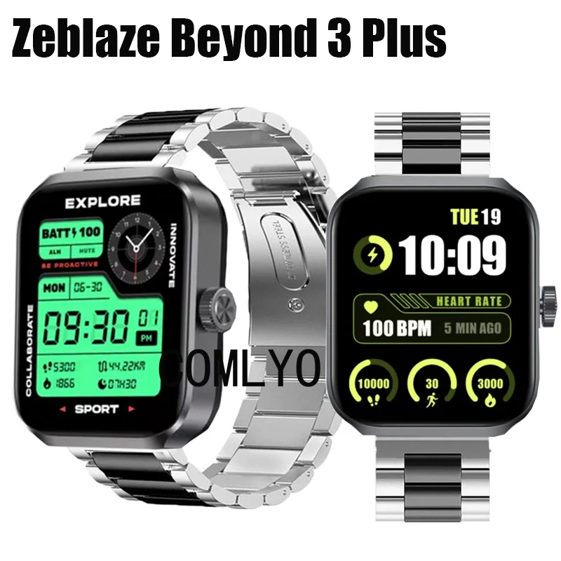 For Zeblaze Beyond 3 Plus Smart Watch Strap Stainless Steel Metal Band Bracelet Men Belt