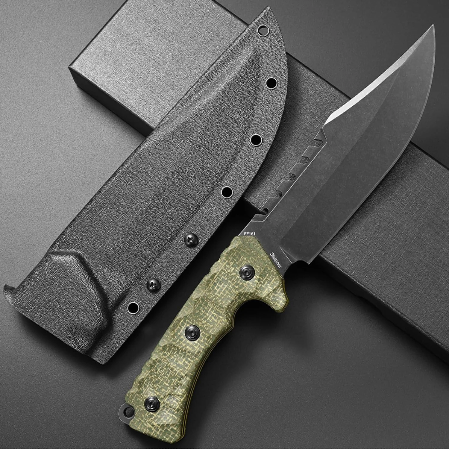 Eafengrow EF161 Fixed Blade Knife 6mm Sleipner Steel Blade Micarta Handle Full Tang EDC Tool Outdoor Knifes for Camping Bushcraf