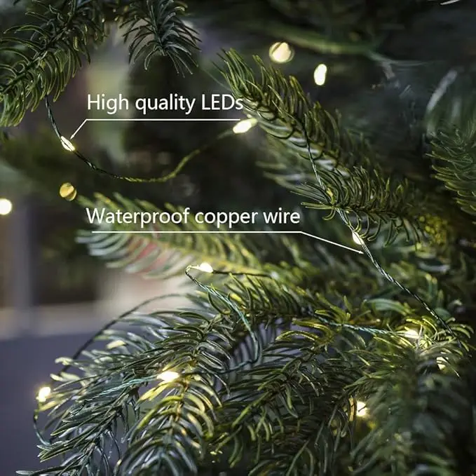 10/200M Led Green Wire Fairy String Lights with Remote Control for Christmas Outdoor Wedding Garden Patio Room Decoration