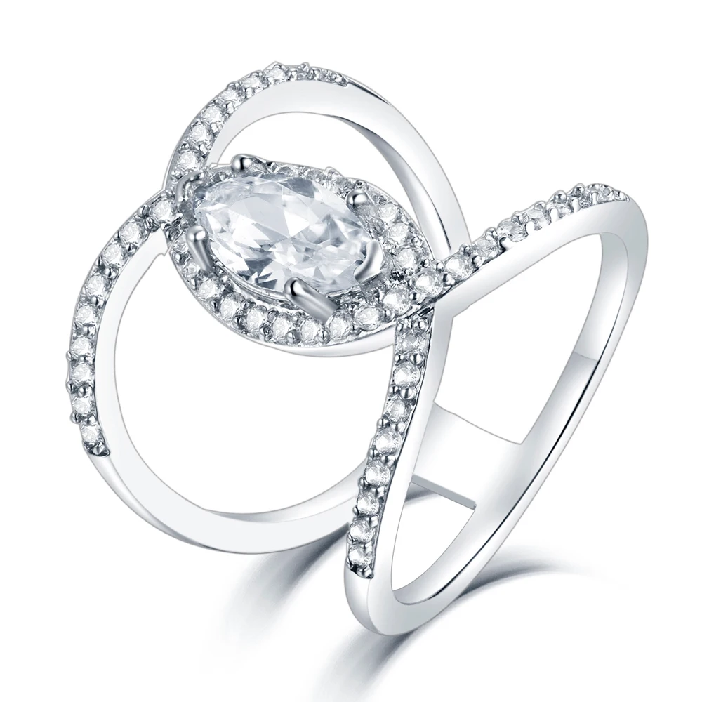 

SunStar TL-447 Fashion Jewelry Cubic Zircon Wedding Band 925 Sterling Silver Ring for Women