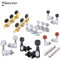 Miwayer 6PCS High Quality Chrome/Titanium Alloy 3R+3L Acoustic/Folk Guitar Full Closure Tuning Pegs String Tuners Keys