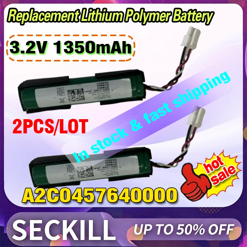 

2PCS/LOT 3.2V 1350mAh Replacement Lithium Polymer Battery Fast Shipping for A2C0457640000 Battery Accessories Parts