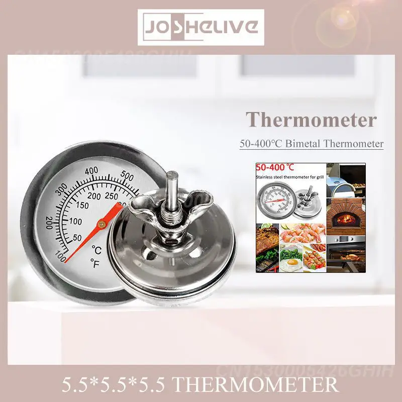 Grill Thermometer Temperature Bbq Barbecue Thermometer Cooking Food Temperature Gauge Smoker For Kitchen Gauge 50℃400℃ Wood