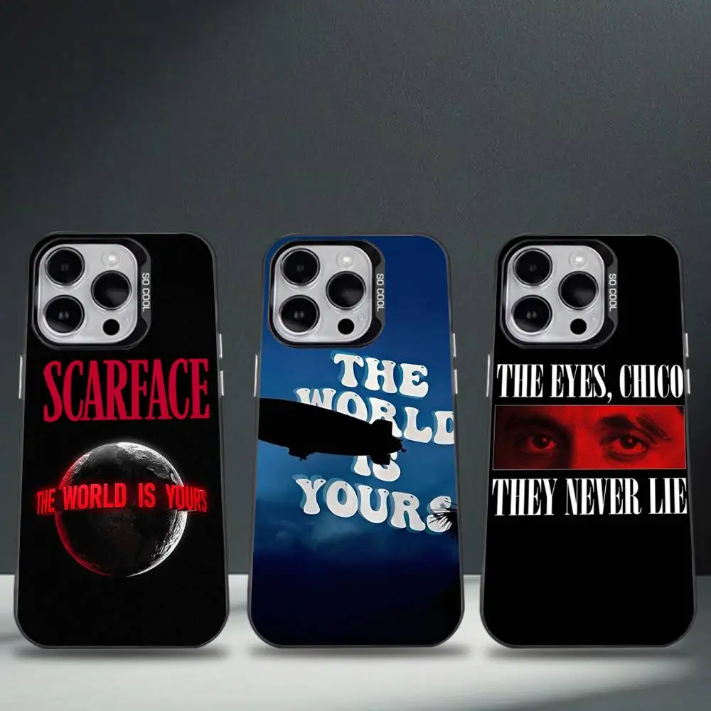 

S-Scarfaces World Is Yours Phone Case For iPhone 17,16,15,14,13,12,11,Pro,Max,Plus,E,Air,Mini Black Tpu Cover