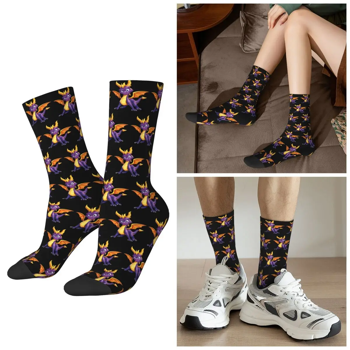 جميع المواسم الجليد سبايرو الجوارب Harajuku الرياضة الأوسط أنبوب الجوارب جوارب مضحكة للرجال النساء الهدايا