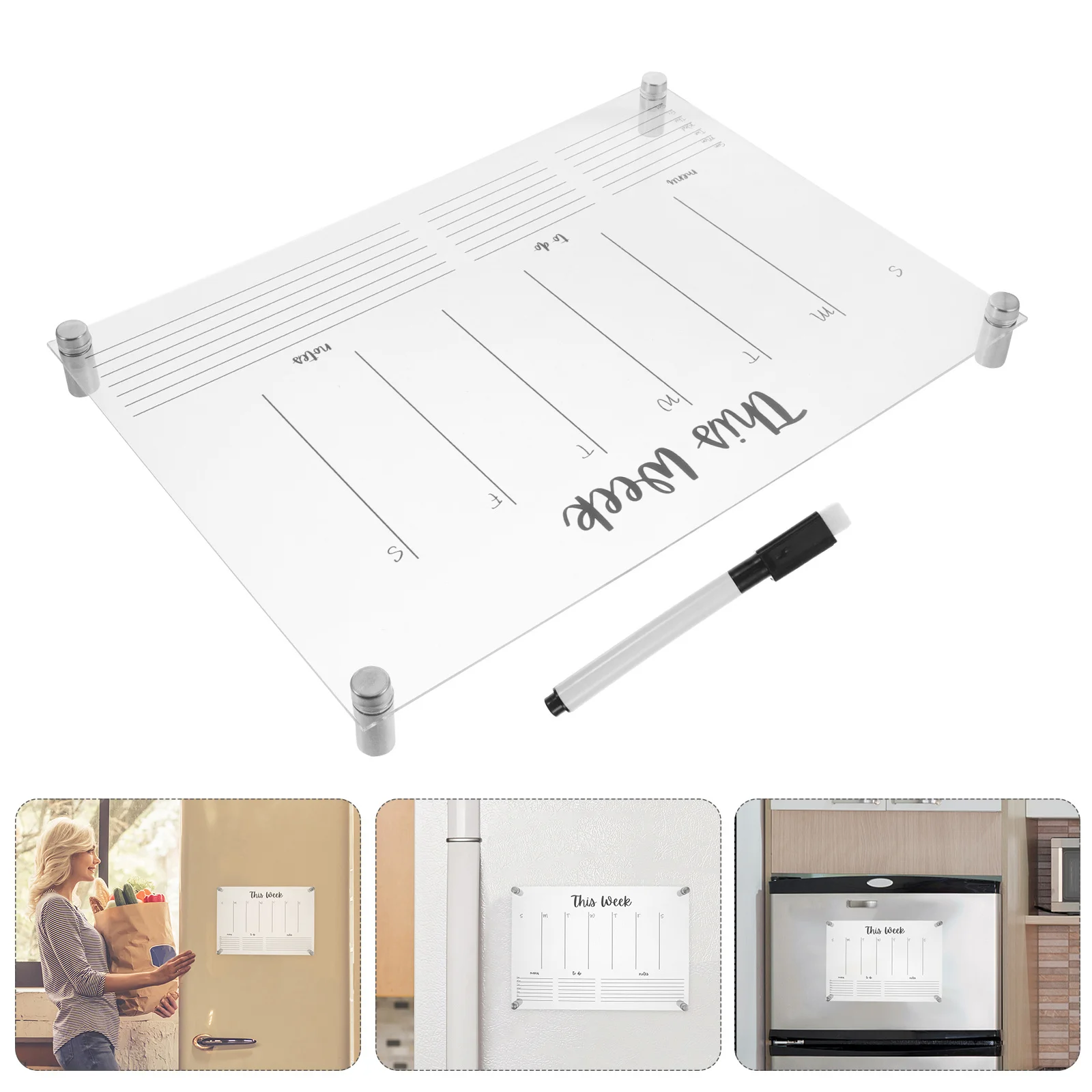 

1Set Acrylic Wall Board Erasable Hanging Board Creative Appearance Practical Gift for Acrylic Memo Planner