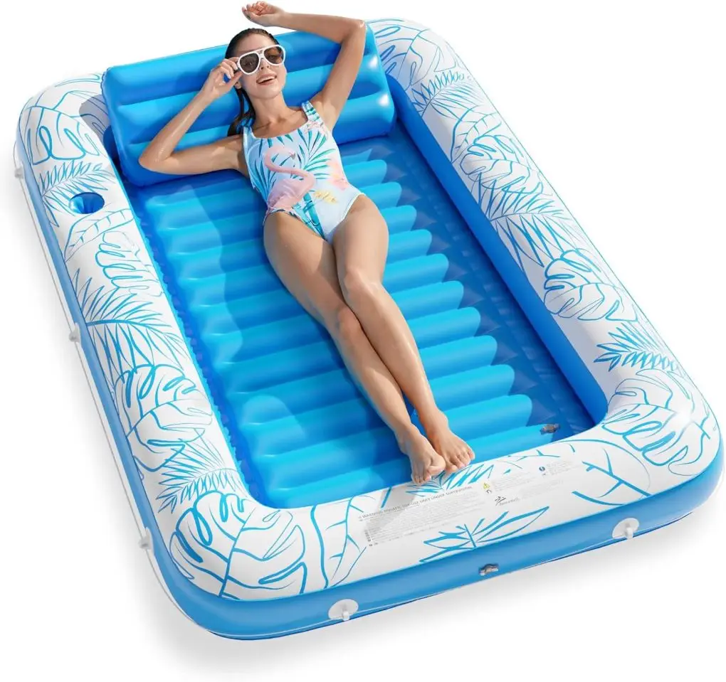 

Swimming Pool Inflatable Float Drainage Swimming Pool Solarium Lounge Raft Floating Toys Adult Filled Mattress