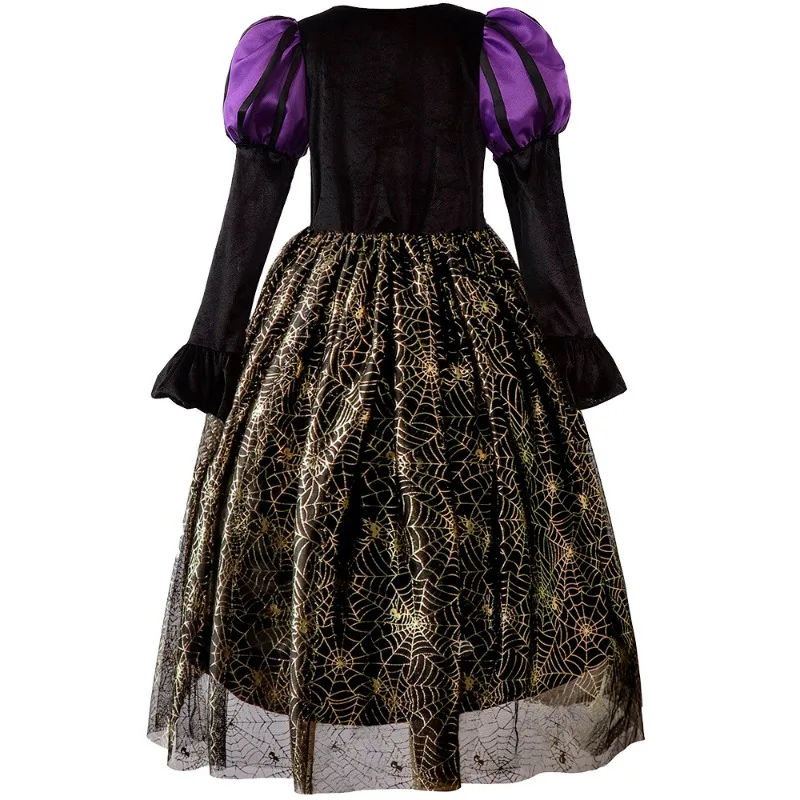Baby Girls Halloween Witch Costume Children Cosplay Vampire Dresses Carnival Party Clothes Dress Up Clothes for Children image 4
