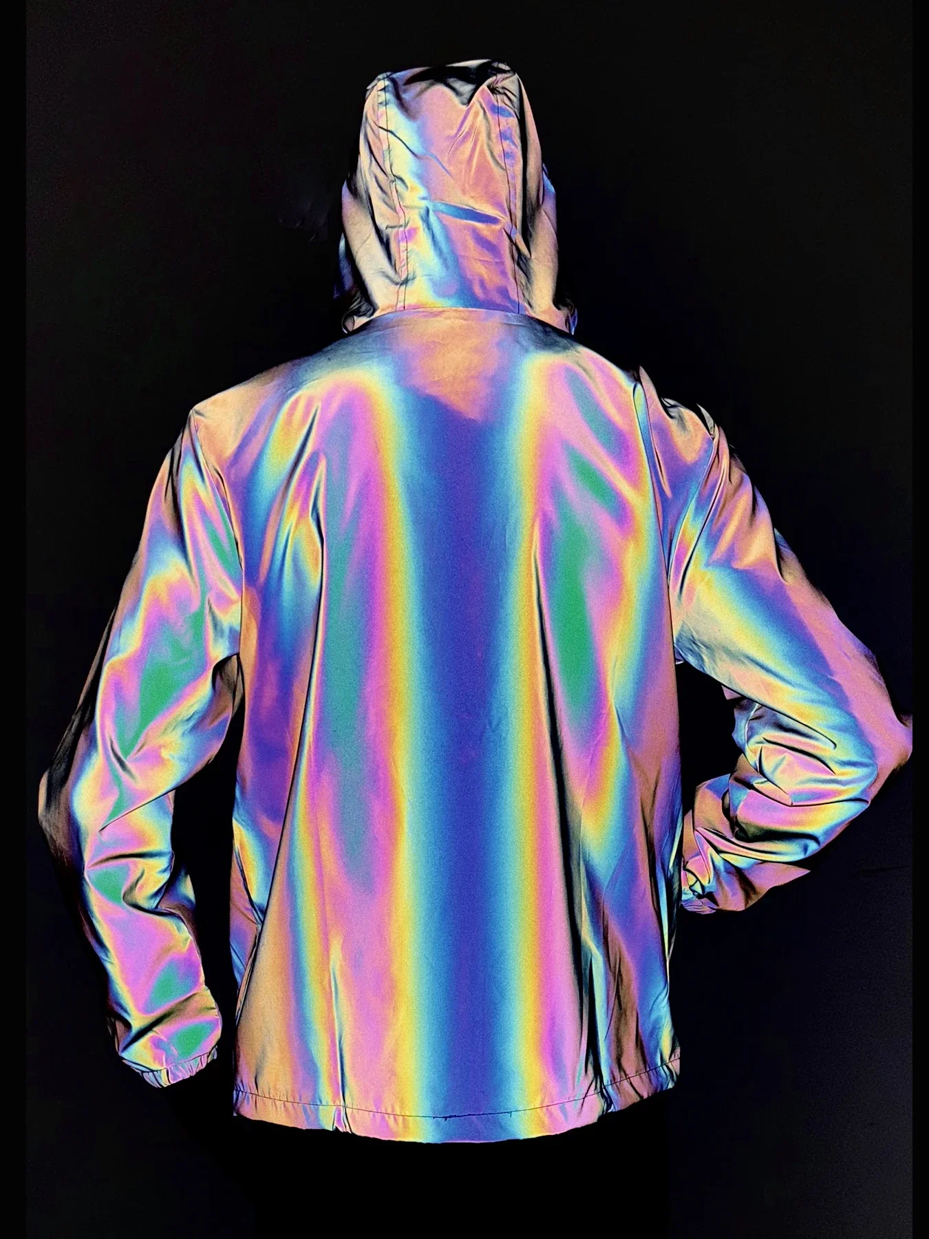 Colorful Reflective Jacket Men's Spring Autumn New Fashion Riding Luminous Streetwear Jackets Male Casual Hip Hop Streetwear