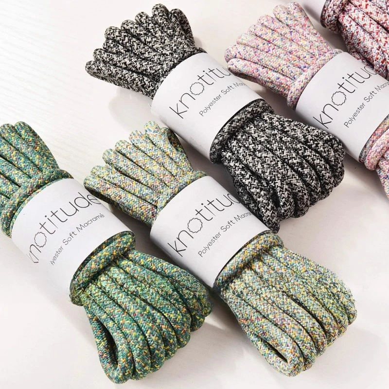 Cordon tressé en Polyester épais de 5/10 mètres, 8MM, laisse pour animaux de compagnie, corde d'extérieur, cordon en macramé pour bricolage, accessoire fait à la main