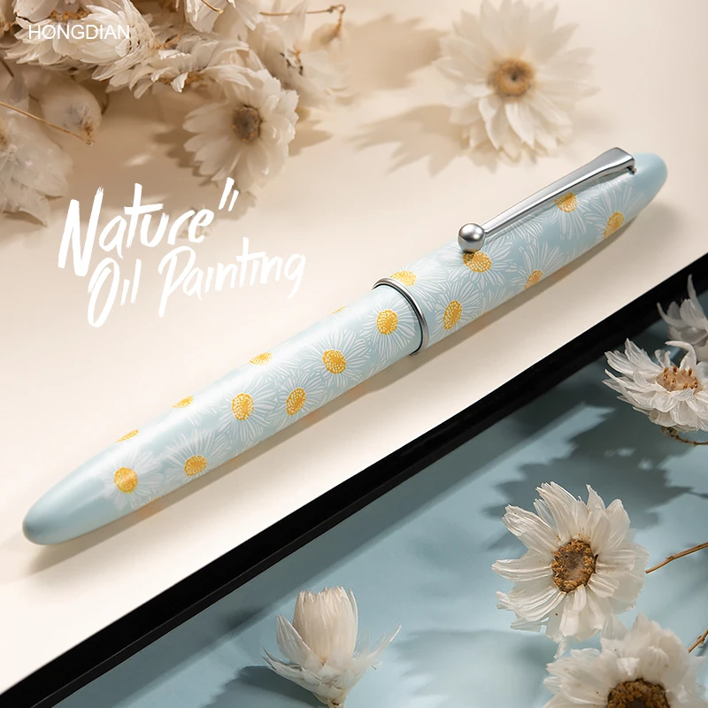 LT Hongdian C3 daisy sunflower Pen Women Boys High-grade Retro Light Color metal Pen For Gift