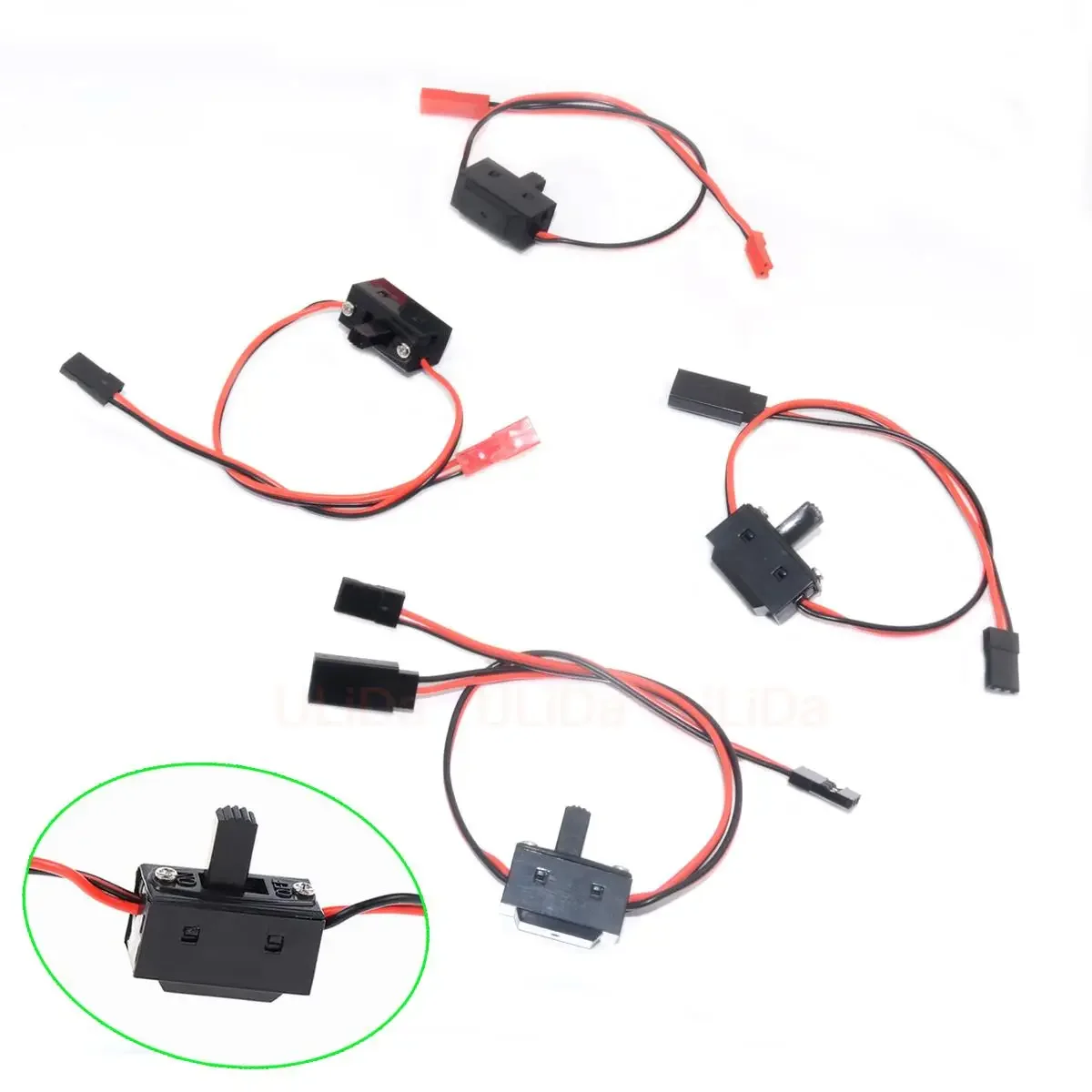2 Wire/3 Wire Control Receiver Power Switch Aircraft Model Receiver Parts RC Switch Battery On/Off With JR JST Connectors