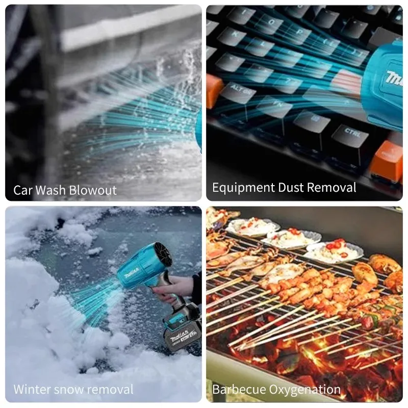 Makita-ventilador violento de 18V, ventilador Turbo Jet de 30000RPM, plumero de aire eléctrico, velocidad del viento, Turbo recargable con limpieza ligera para coche