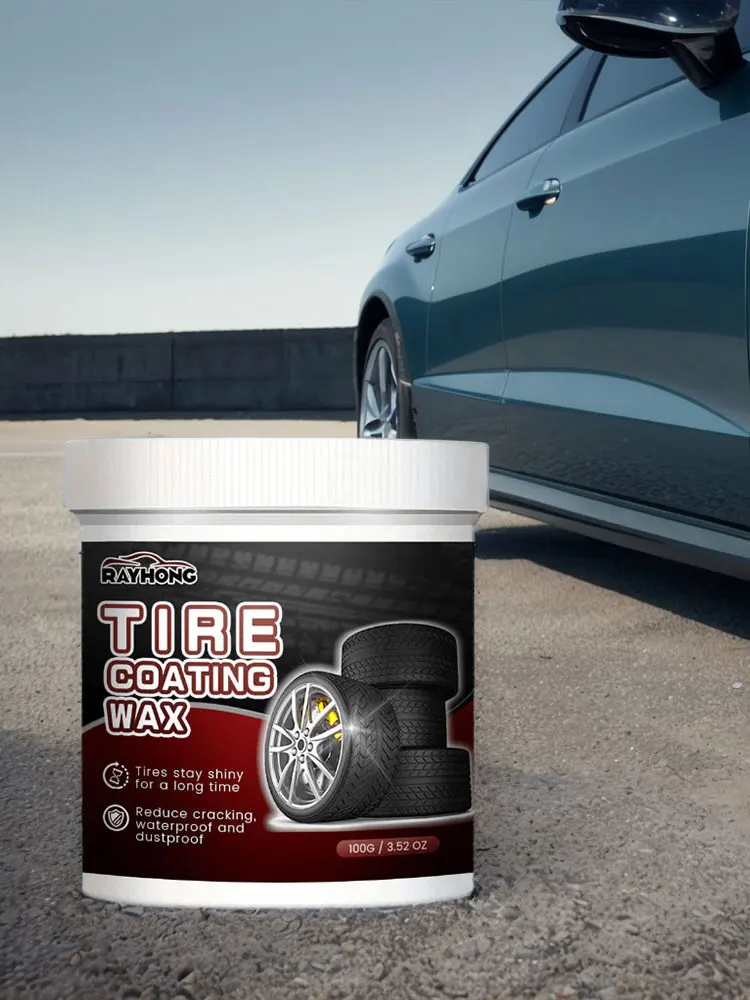 100g Auto Tire Cleaning Wax Rust Removal Car Detailing Rim Cleaner Brightening Renovate Tire Gloss Coating Auto Tire Maintenance