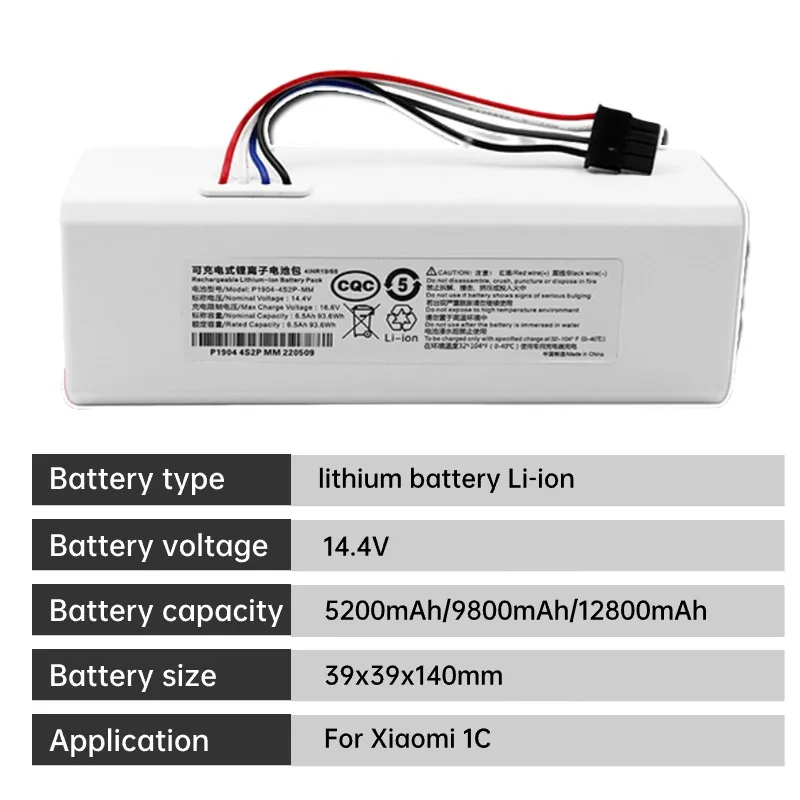 Imagem -05 - Bateria de Substituição para Xiaomi Mijia mi Aspirador Varrendo Esfregando Robot g1 14.4v 1c Stytj01zhm