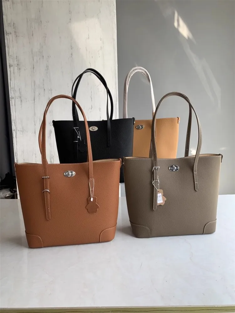 Women Casual Cowhide Genuine Leather Totes Handbag Hasp Office Ladies Work Shoulder Bag Large Capacity Shopping Underarm Bags