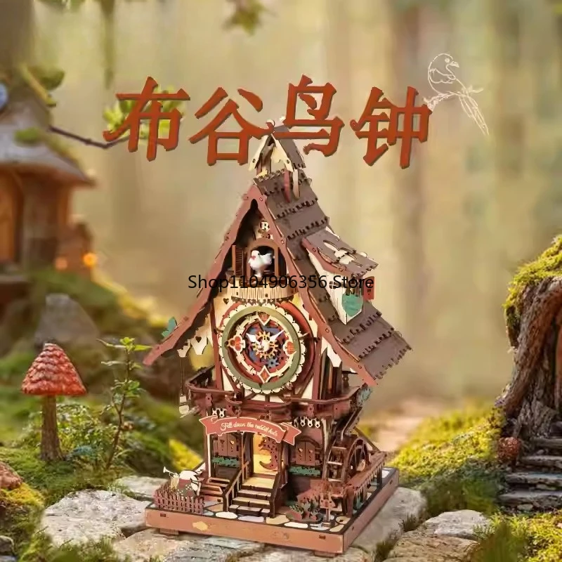 

Cuckoo clock gift DIY handmade creative wooden assembly ornament model
