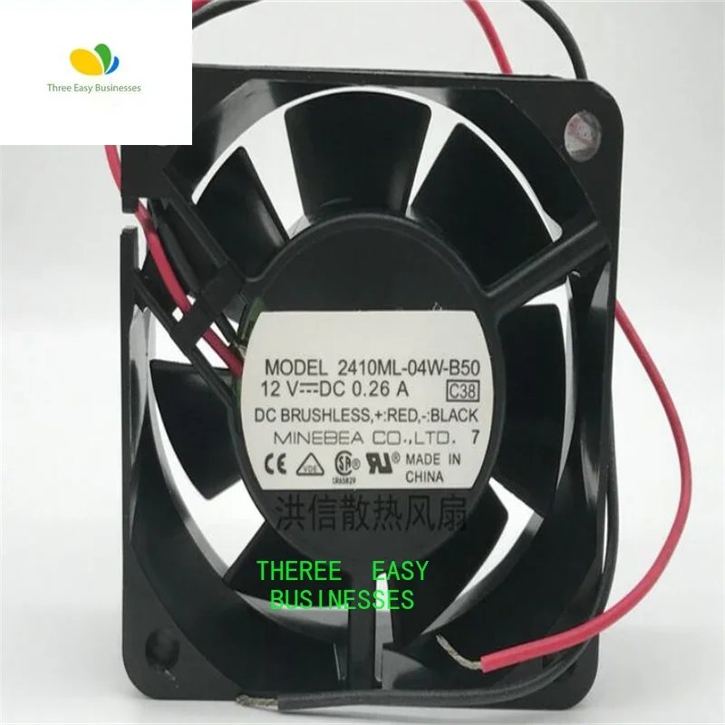 

Original 6025 2410ML-04W-B50 DC12V 0.26A 60*25mm two-wire fan