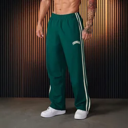 Jogger Men's Sweatpants Gym Sports Fitness Splicing Strips Printing Mid Waist Casual Pants YA Fashion Men Clothing Wide Leg Pan