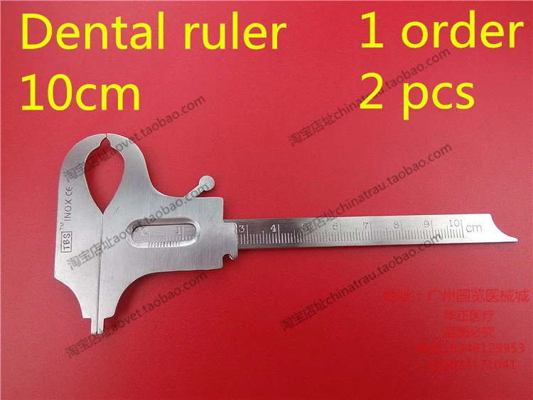 medical Dental material stainless steel vernier calipers orthodontic tool technician tooth Crown ruler universal ruler straight