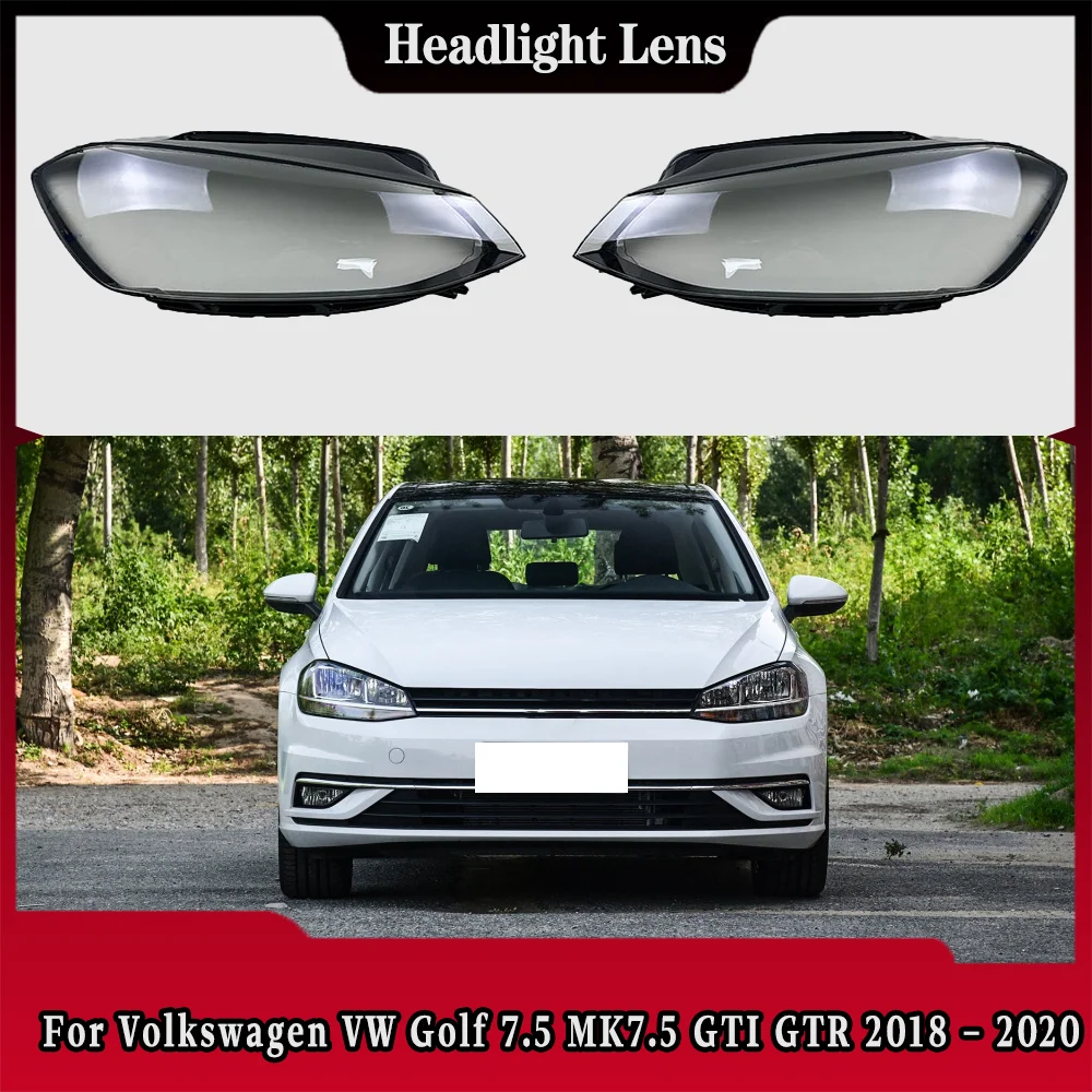 

For Volkswagen VW Golf 7.5 MK7.5 GTI GTR 2018 2019 2020 Headlamp Cover Headlight Shell Lens Plexiglass Transparent Lampshade
