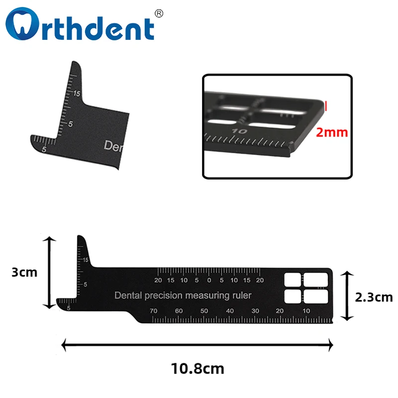 1pc Dental Precision Measuring Ruler Orthodontic Tool For Photography Dentistry Gauge Instrument