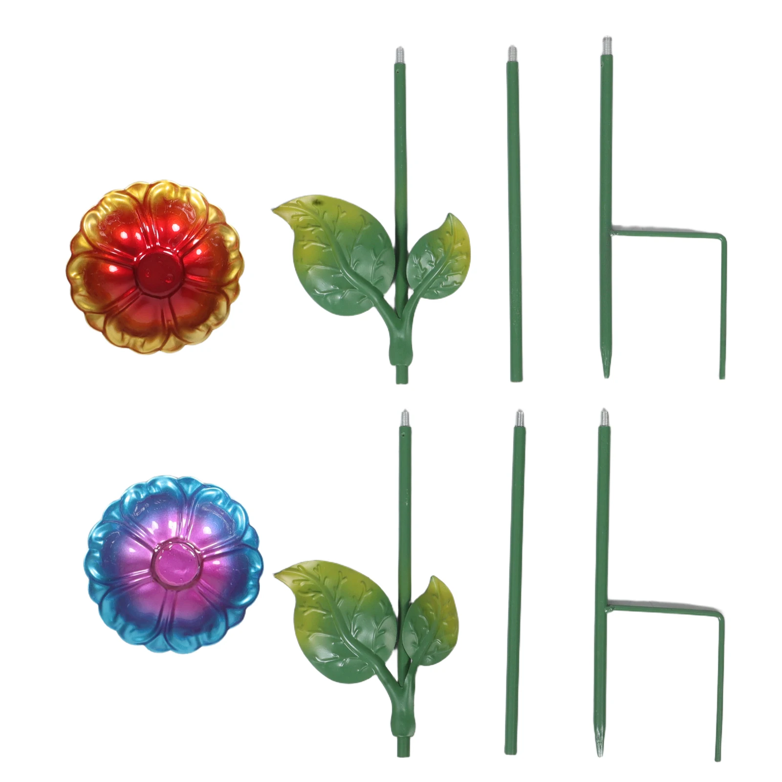 

2 Pcs Flower Bird Feeder Outdoor Hummingbird Bath Stand Iron Birdbath Bowls for Outdoors