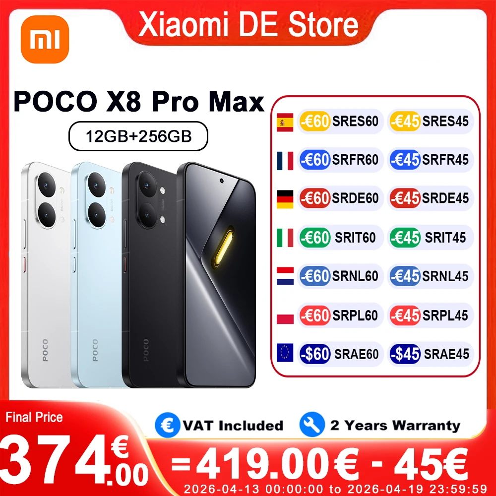 Global Version POCO X8 Pro Max Mobile Phones 6.83" 1.5K 120Hz Ultra-bright AMOLED Display 50MP Light Fusion 600 With OIS Funda