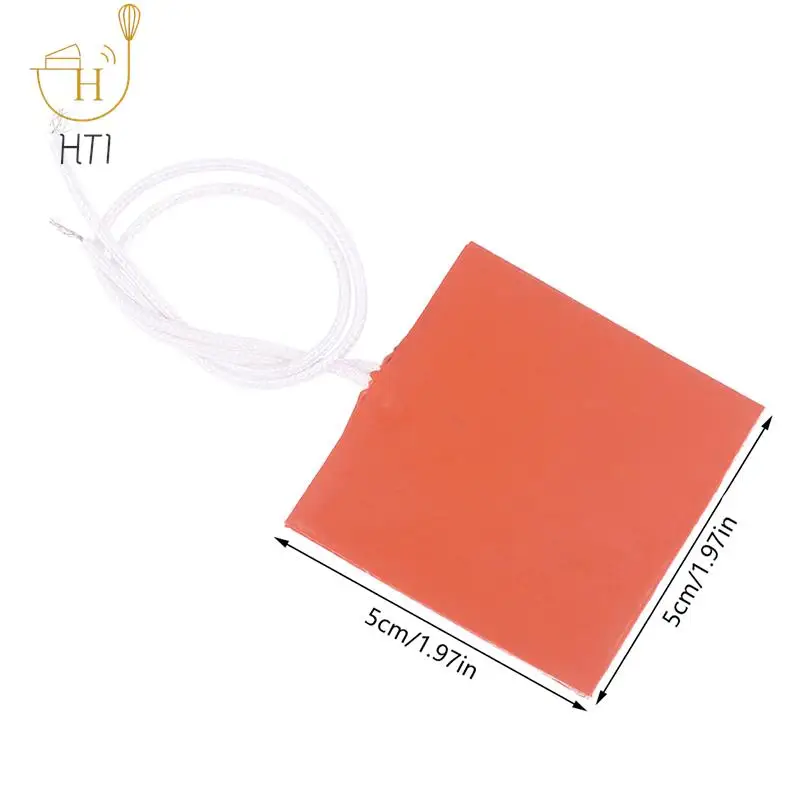 10W 12V Silicone Rubber Heating Pad Flat Heater Band Mat Plate Waterproof 3D Printer Glue Sticker Adhesive